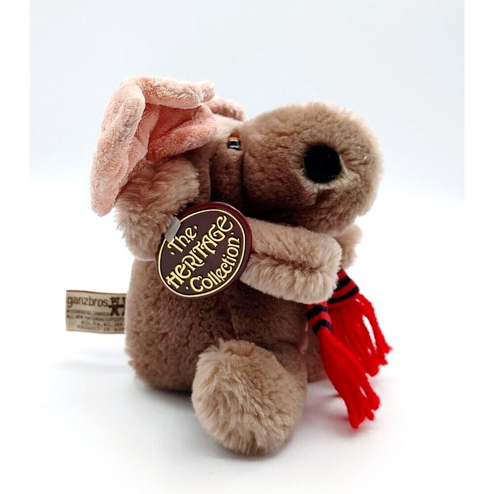 Heritage Collection Ganz bros Plush Stuffed Moose W/ Scarf 5” Vintage 1985